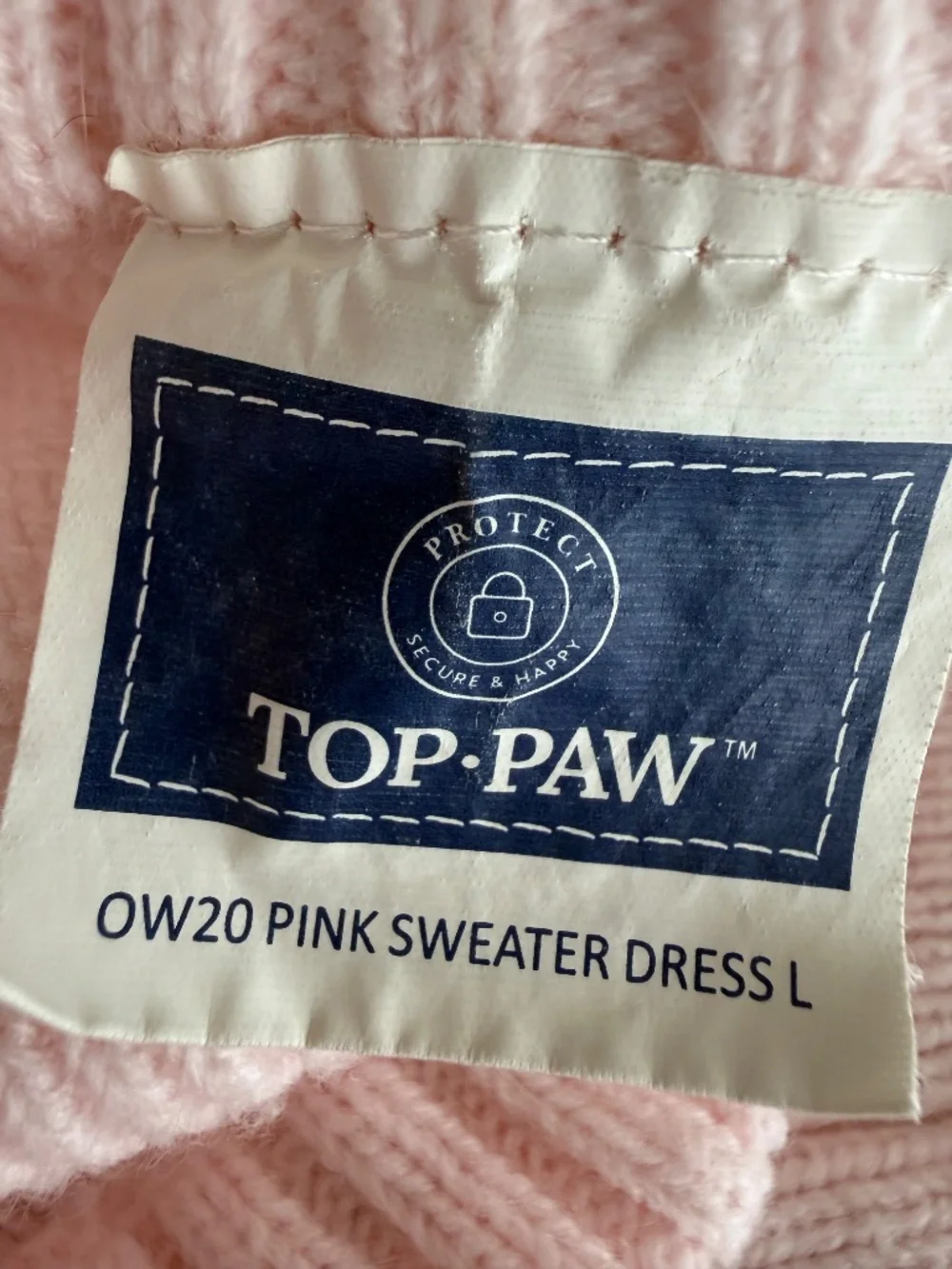 Dog Large Light Pink Dress Pearl & Rhinestone Top Paw Pet Sweater EUC